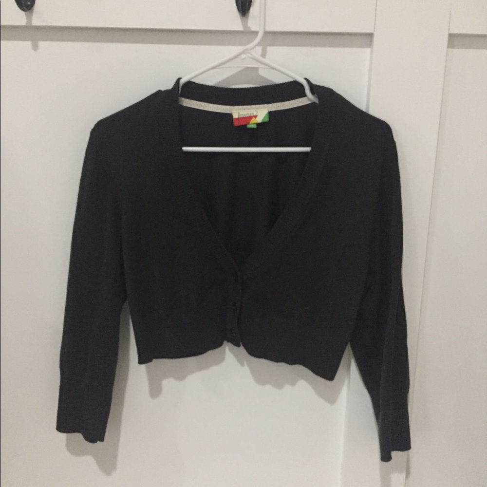 Dark grey cropped cardigan